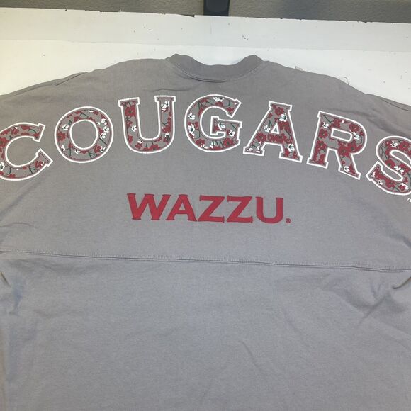 SPIRIT JERSEY COUGARS WAZZU WASHINGTON STATE UNIVERSITY T SHIRT Womens S - Picture 2 of 7